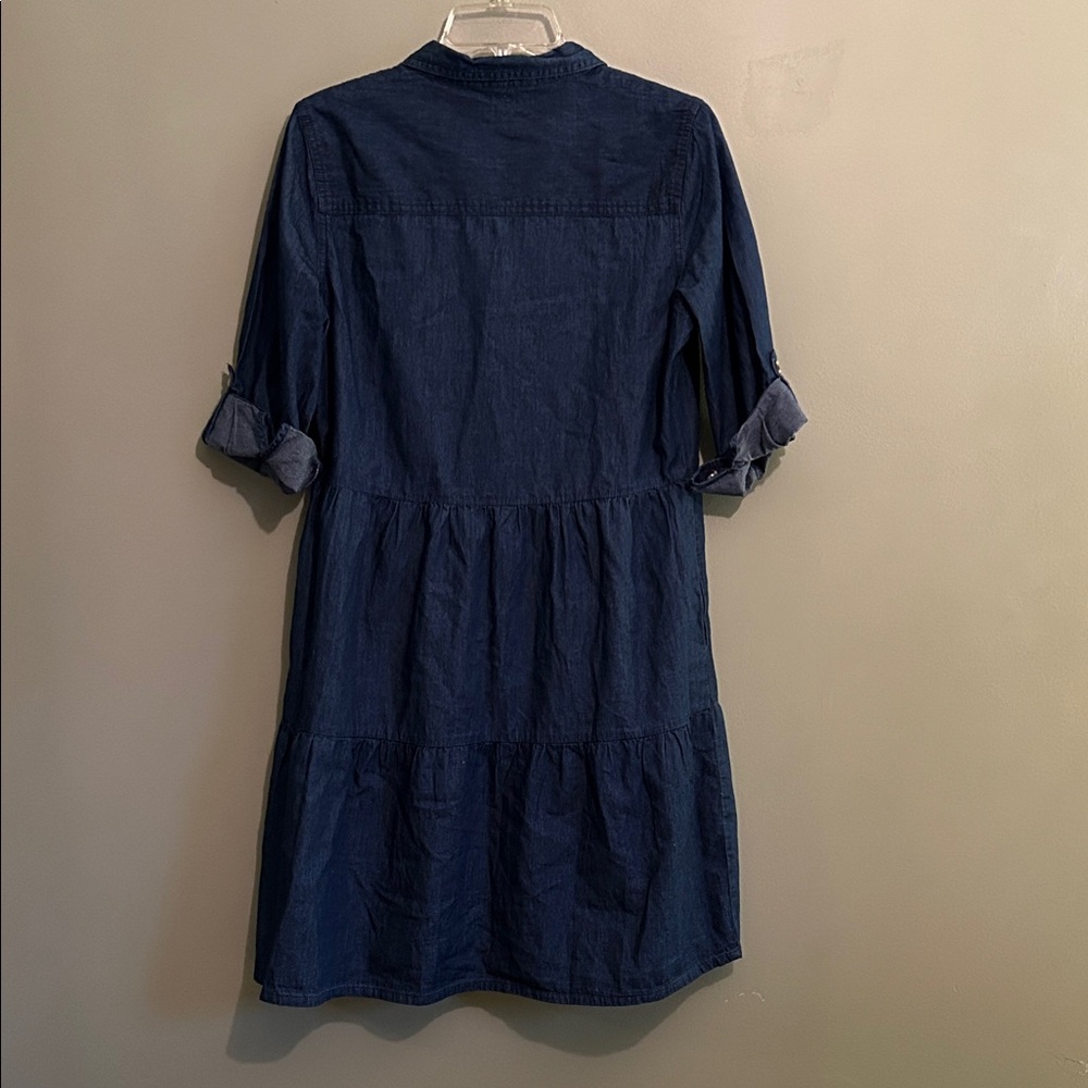 NWT Millennium Women's Tiered Denim Shirt Dress Size S - Picture 3 of 6
